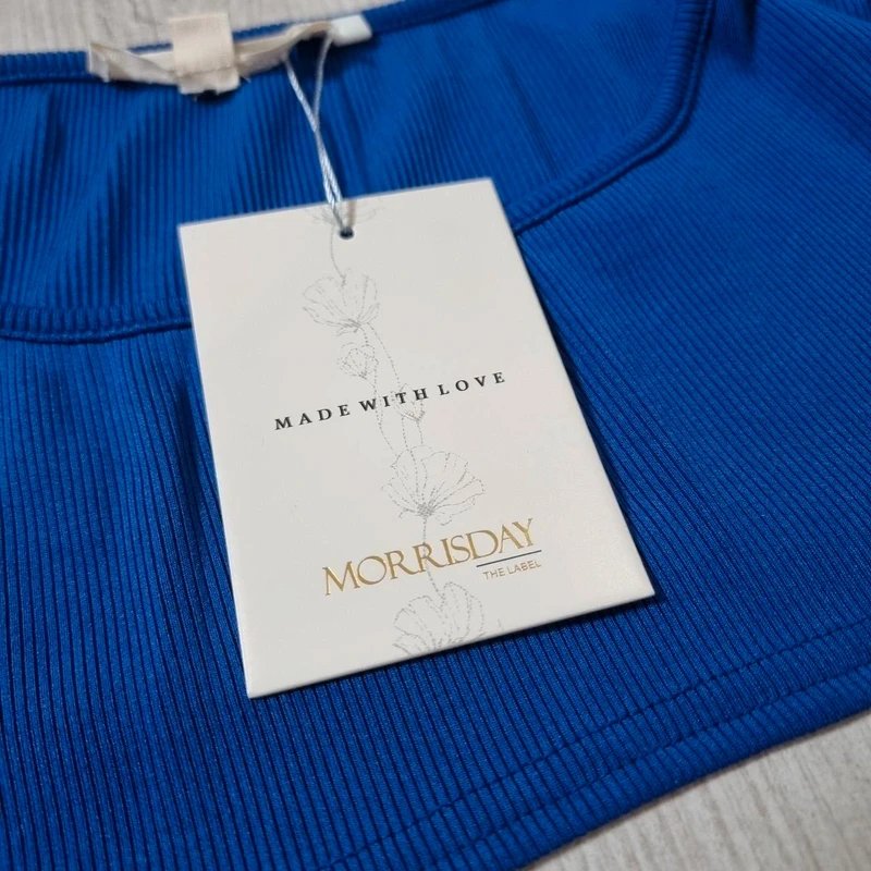Morrisday BNWT Morrisday Blue Long Sleeve Top Cropped Over Top - 4