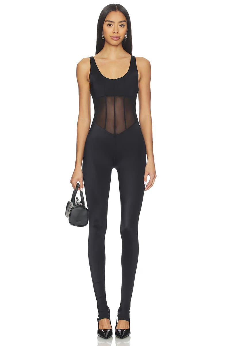 revolve Spandex Sheer Panel Jumpsuit