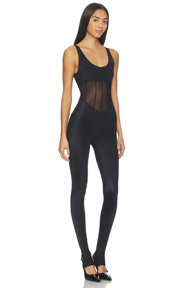 revolve Spandex Sheer Panel Jumpsuit - 2