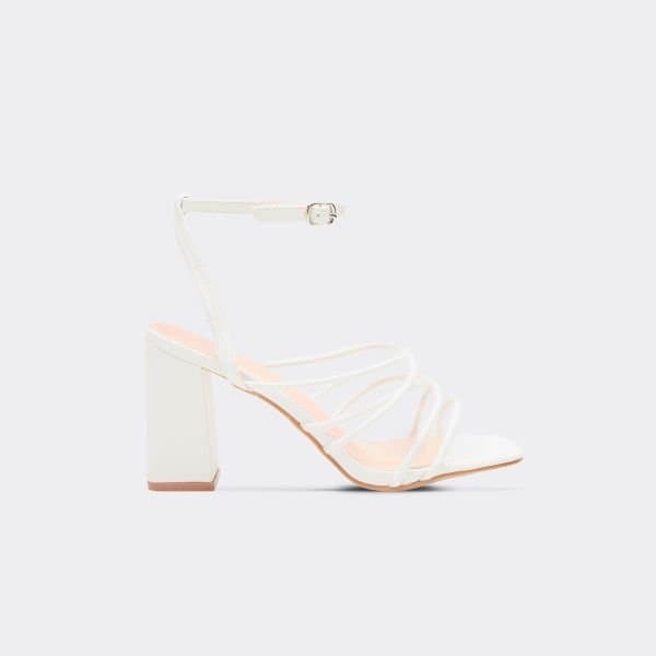 EGO EGO Strappy Detail Block Heel in White