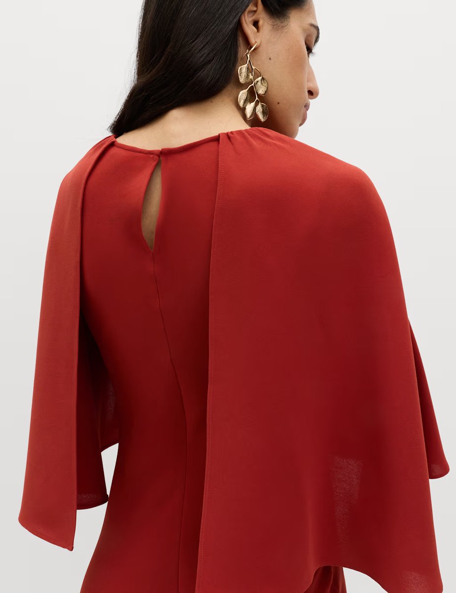 Marks & Spencer M&S Cape Detail Midaxi Column Dress Paprika - 4