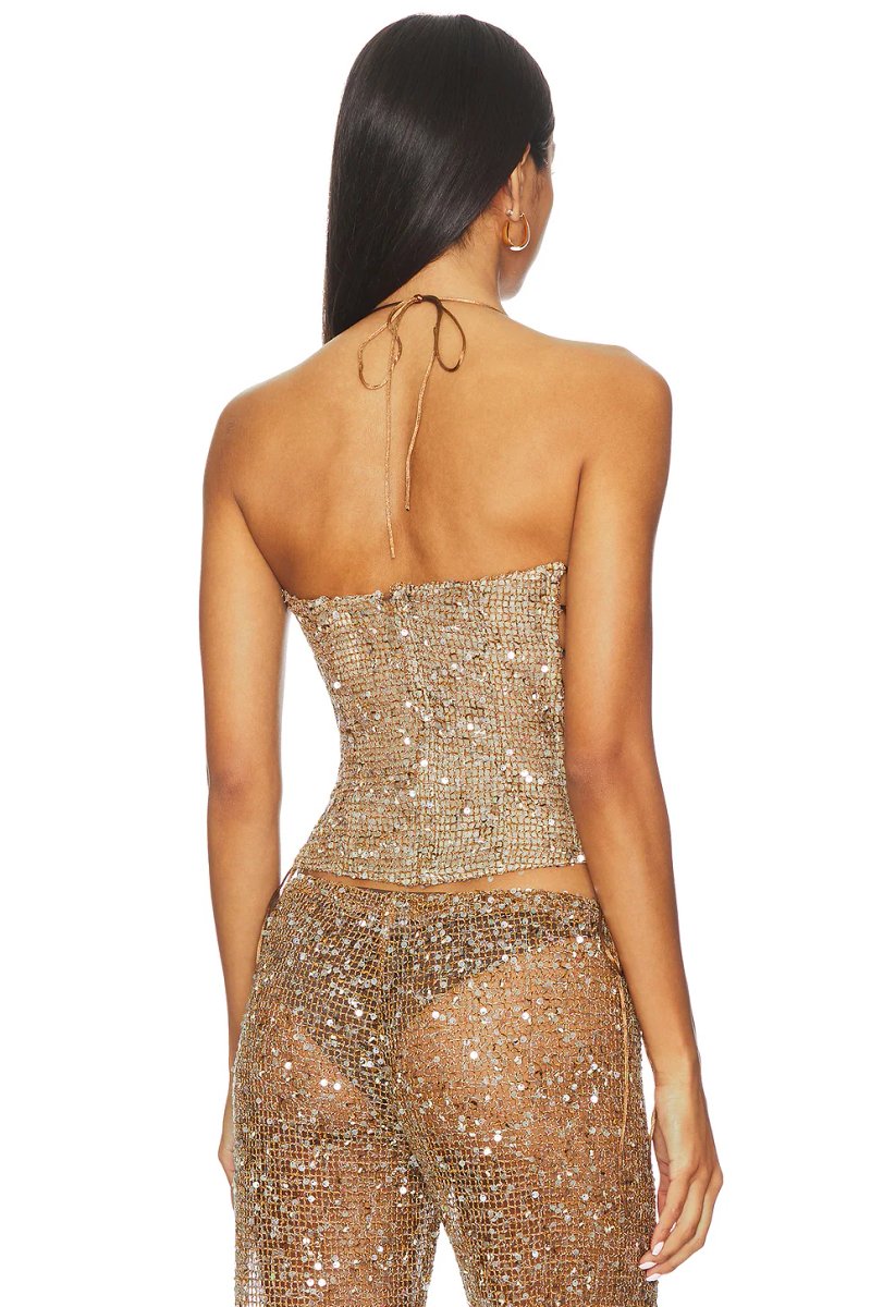 revolve Draped Lace Up Corset Top - 4