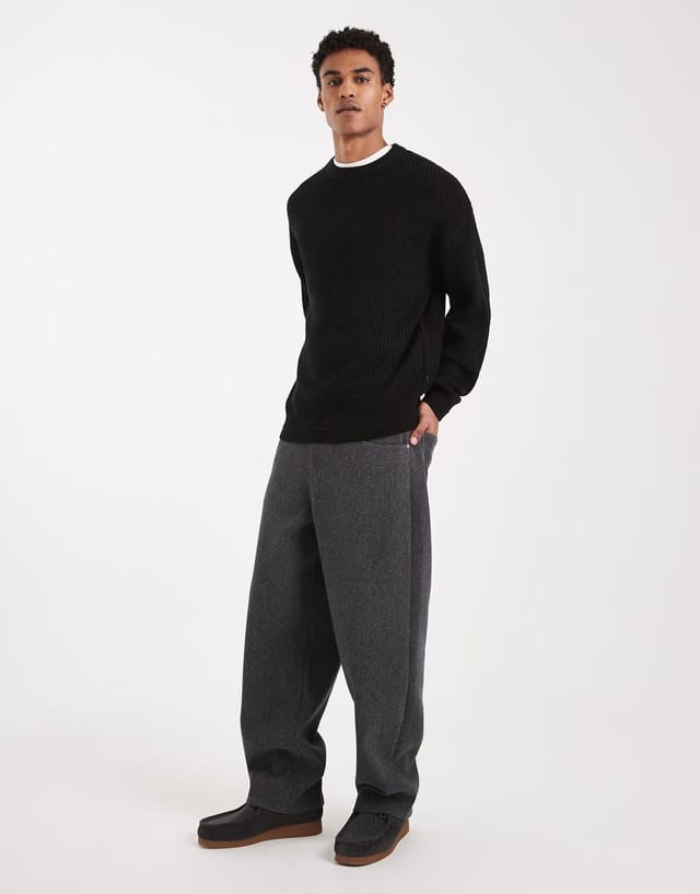 ASOS Jack & Jones oversize jumper in black - 2