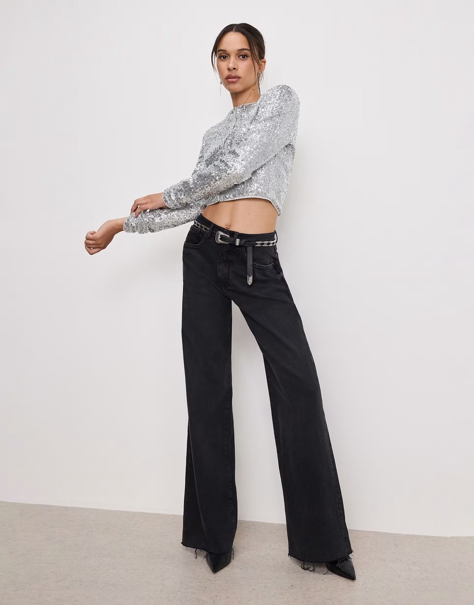 ASOS Good American sequin embellished cardigan in silver - 2