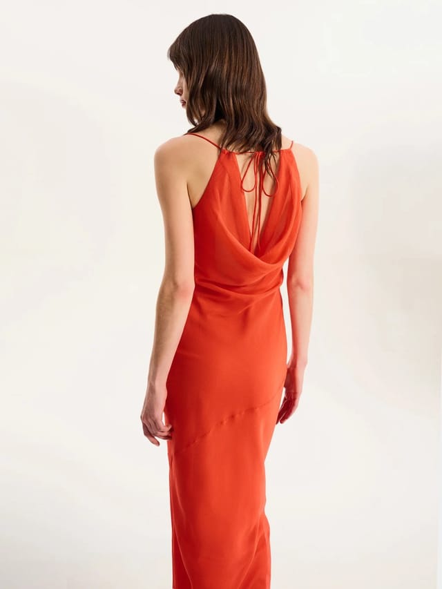 OMNES Koko Chiffon Dress in Orange - 2