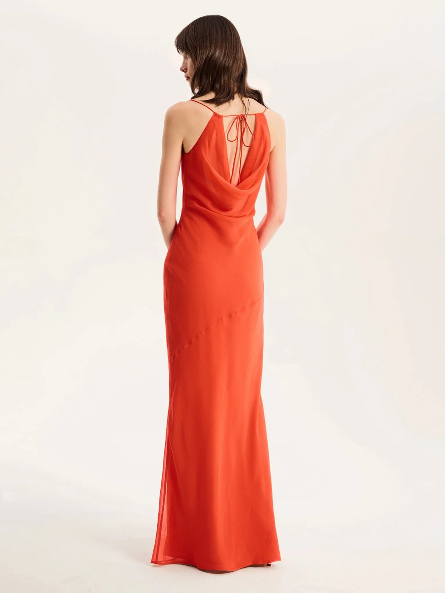 OMNES Koko Chiffon Dress in Orange - 4