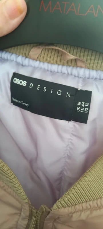 ASOS Design Brand new ladies Beige Bomber jacket (size 16)