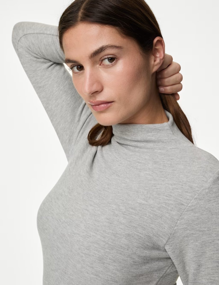 Marks & Spencer M&S Heatgen™ Maximum Thermal Fleece Top Grey Marl - 2