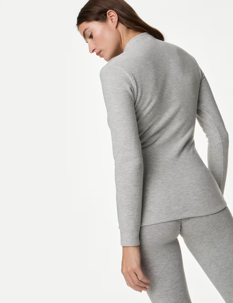 Marks & Spencer M&S Heatgen™ Maximum Thermal Fleece Top Grey Marl - 4