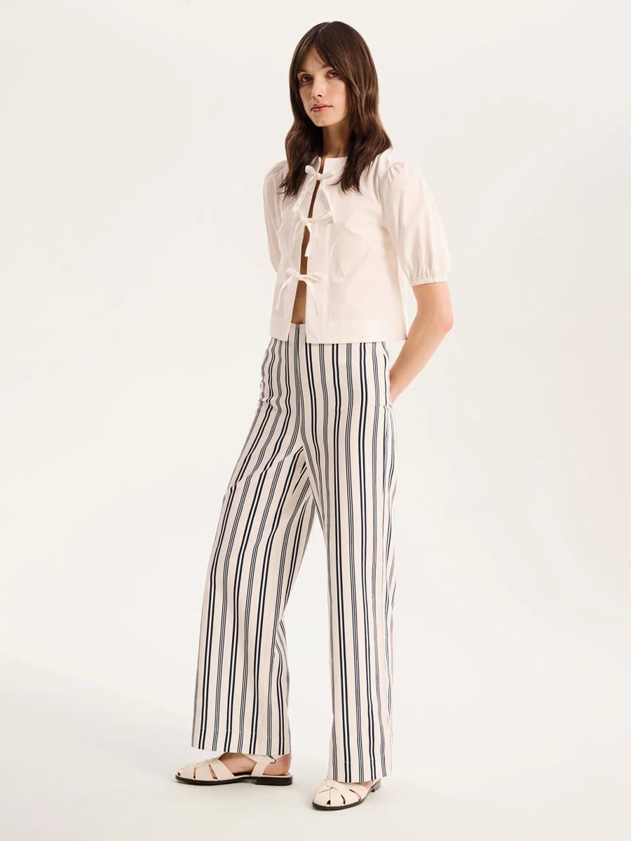 OMNES OMNES Tommy Stripe Trouser in White