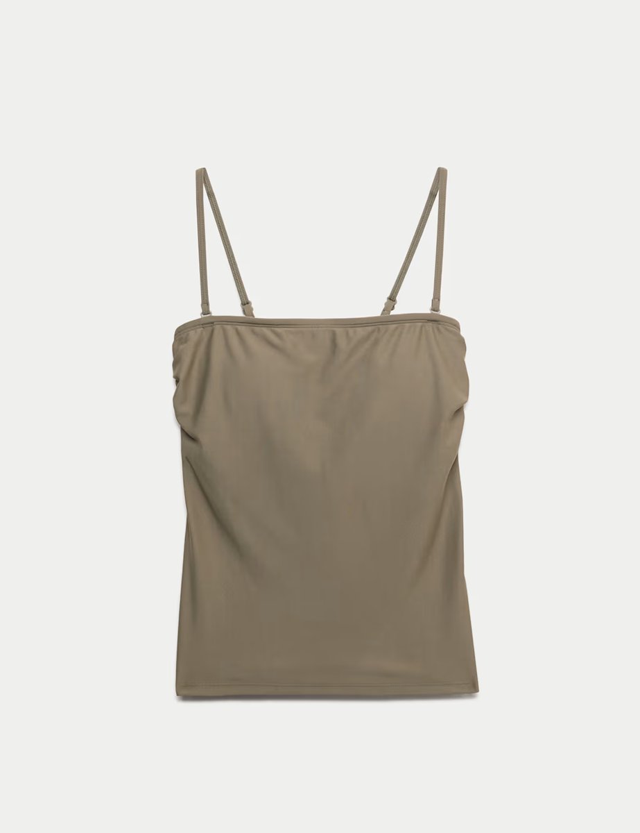 Marks & Spencer M&S Bandeau Tankini Top Dark Khaki - 2