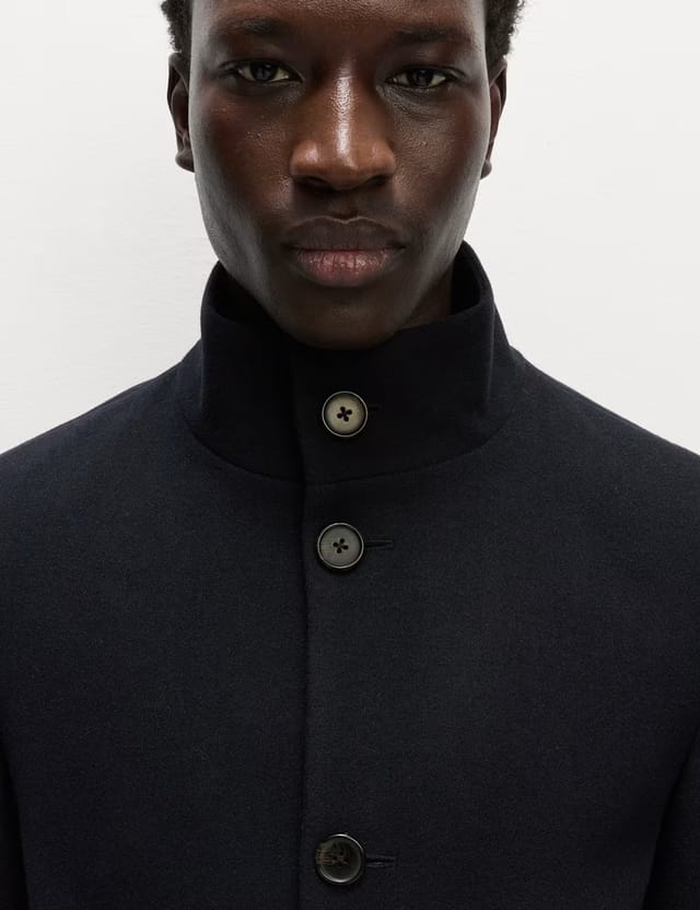 Marks & Spencer M&S Funnel Neck Overcoat Navy - 2