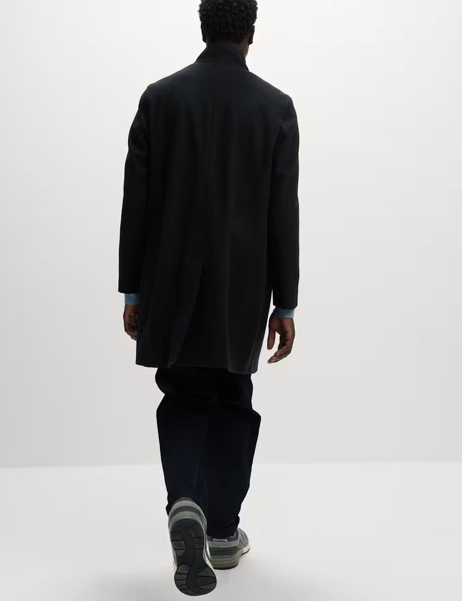 Marks & Spencer M&S Funnel Neck Overcoat Navy - 4
