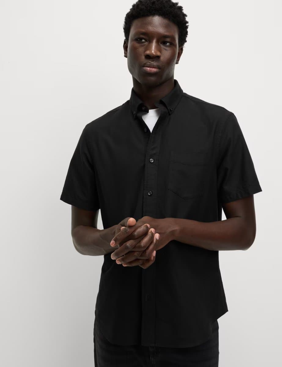 Marks & Spencer M&S Ultimate Pure Cotton Oxford Shirt Black