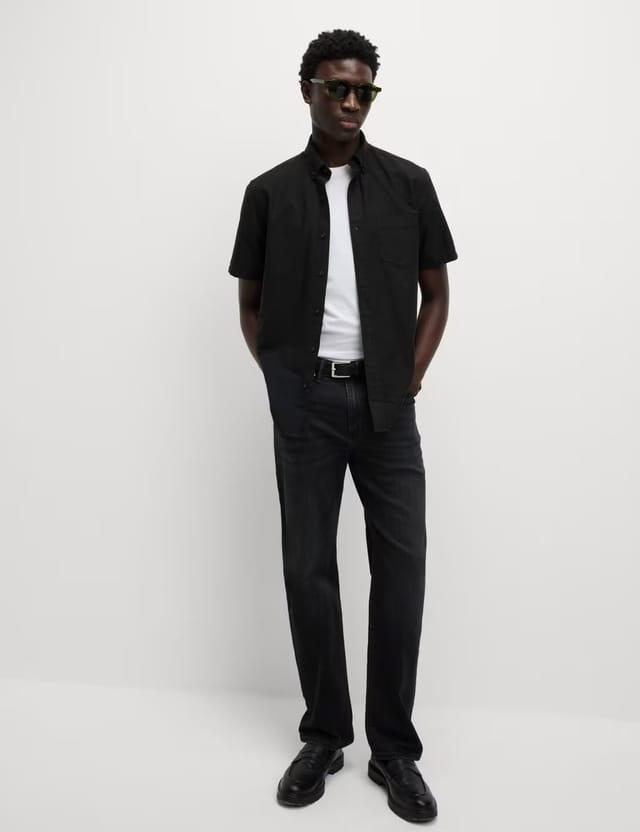 Marks & Spencer M&S Ultimate Pure Cotton Oxford Shirt Black - 2