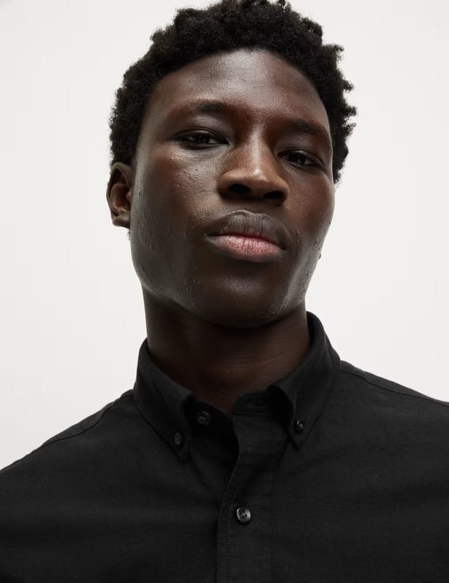 Marks & Spencer M&S Ultimate Pure Cotton Oxford Shirt Black - 3