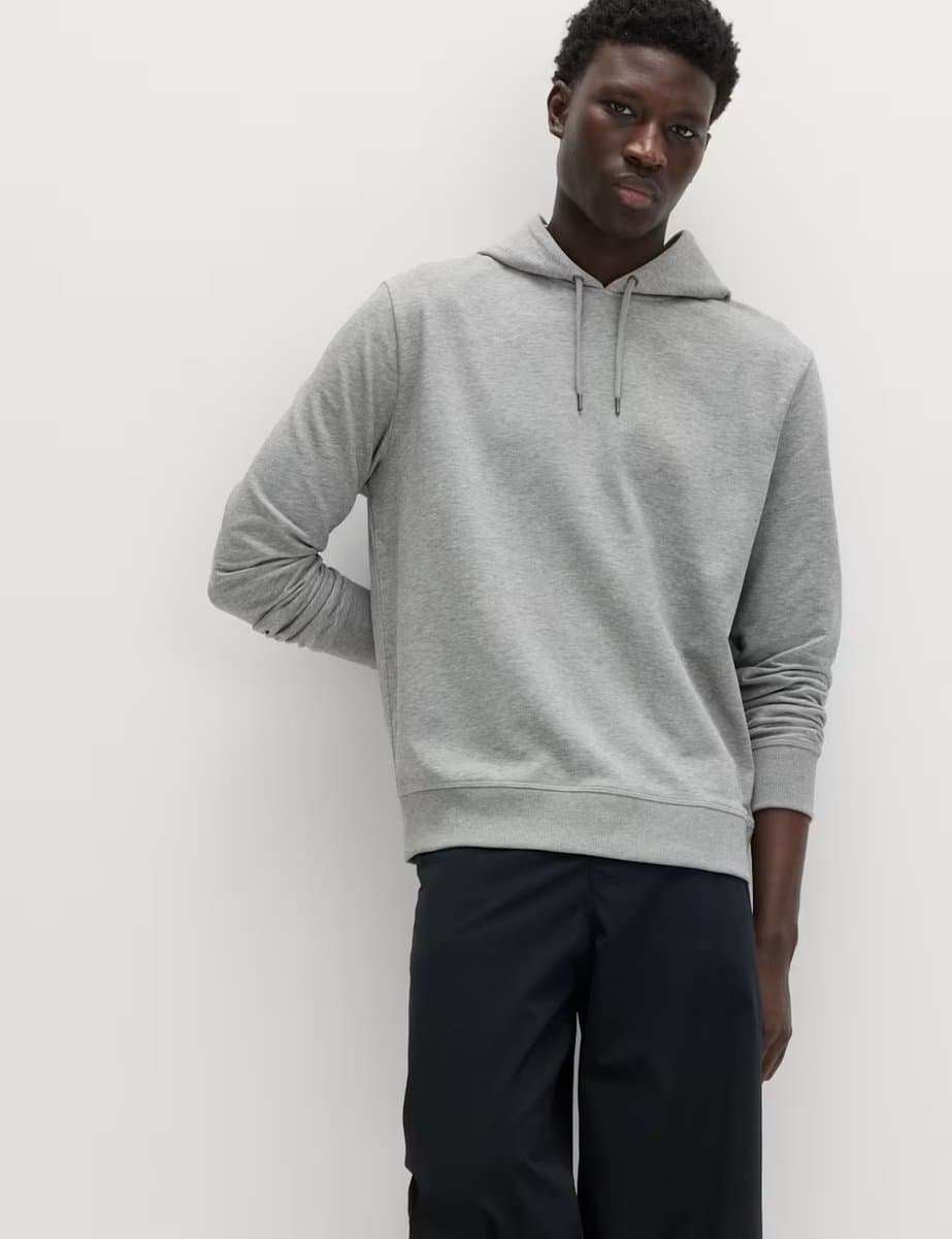 Marks & Spencer M&S Lightweight Grey Marl Hoodie with Hood