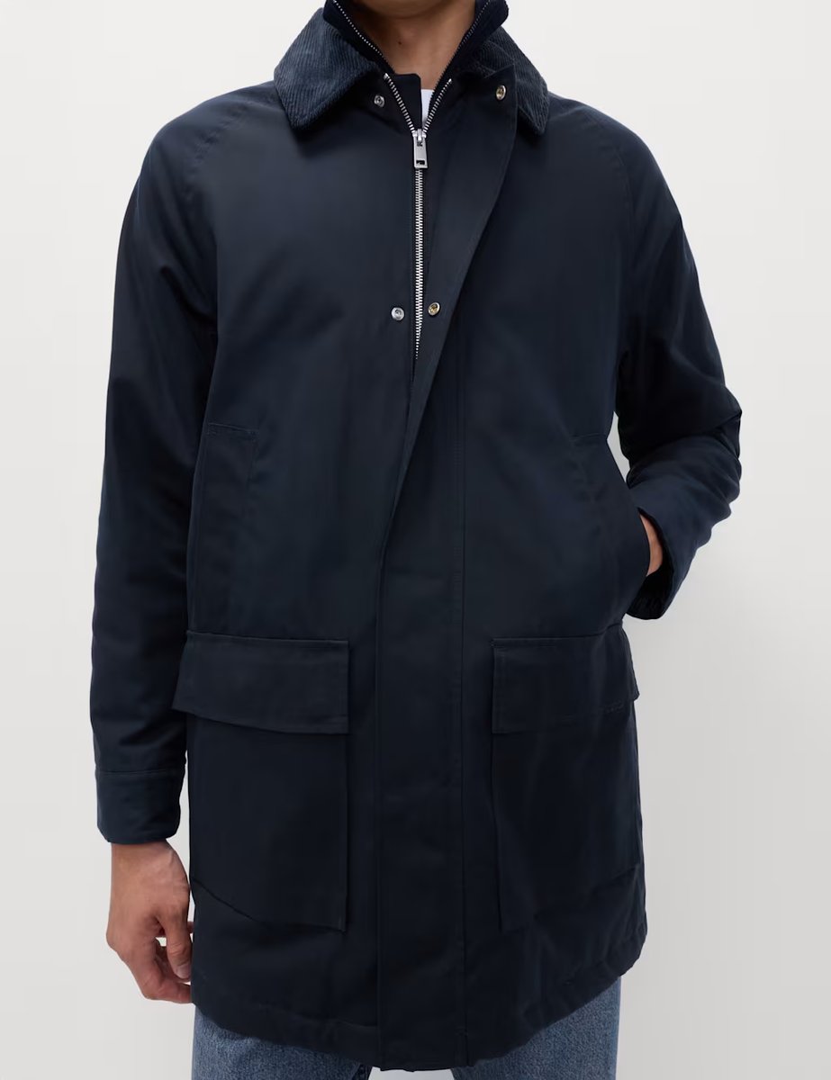Marks & Spencer M&S Pure Cotton Wax Jacket Navy - 2