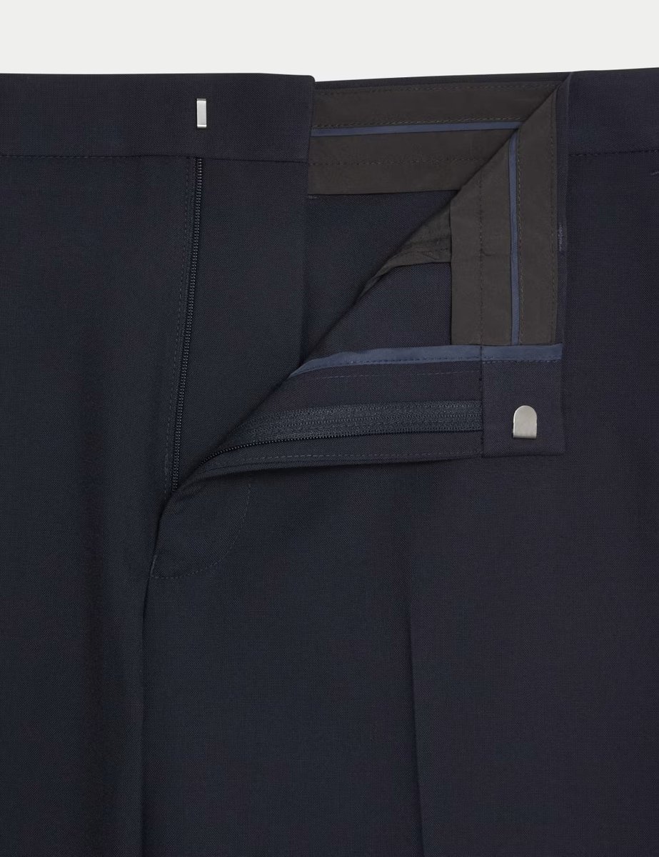 Marks & Spencer M&S Regular Fit Suit Trousers Navy - 2