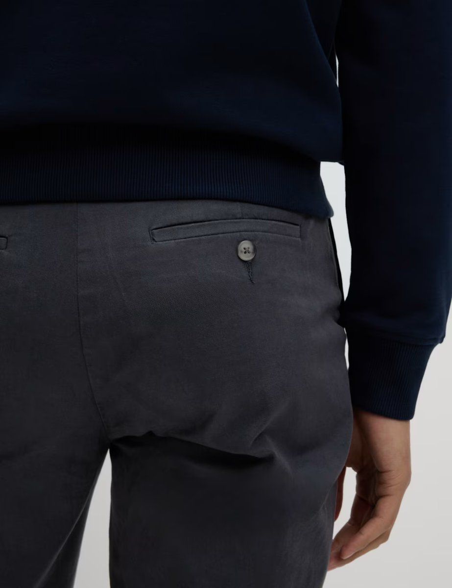 Marks & Spencer M&S 2 Pack Regular Fit Stretch Chinos Dark Pewter - 2