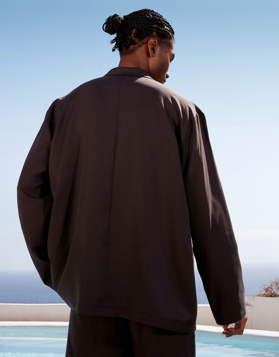 ASOS ASOS DESIGN slouchy oversized lightweight suit jacket in grey - 2