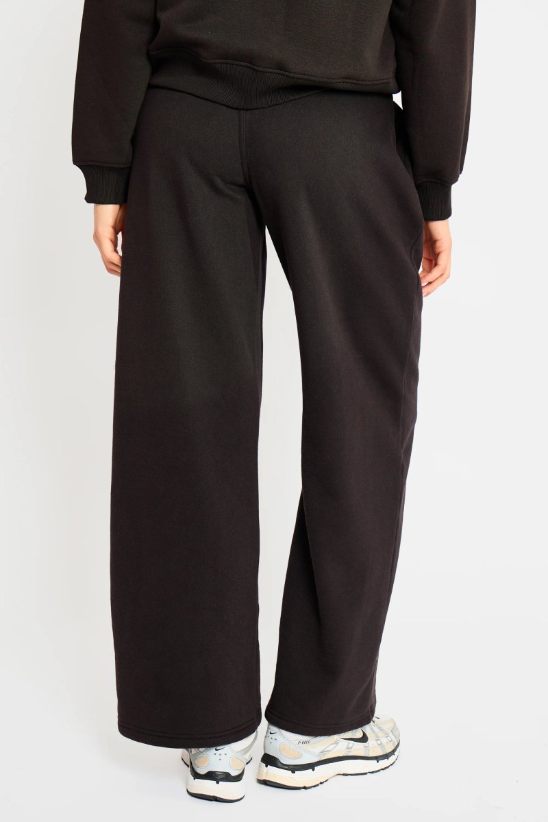 Kaiia Kaiia Pleat Detail Tailored Wide Leg Joggers Black - 4