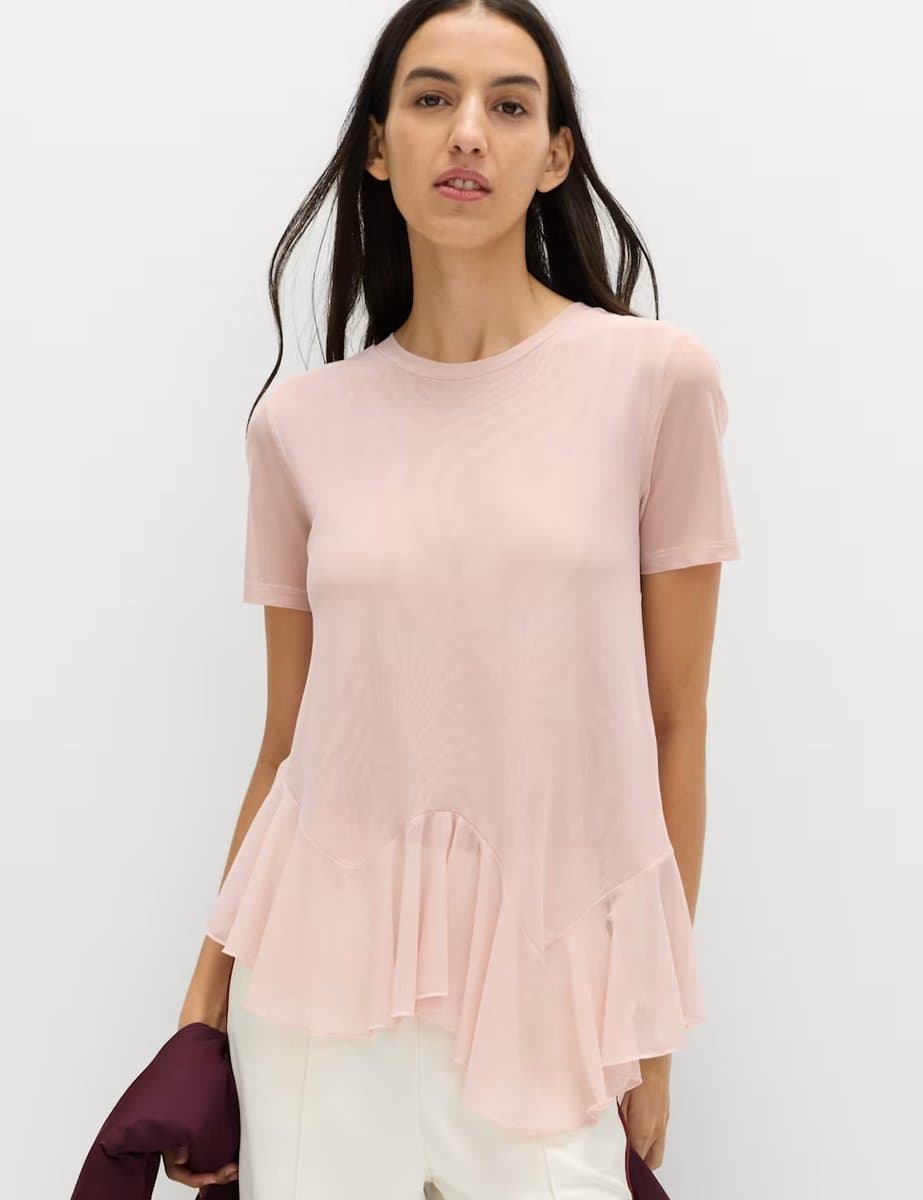 Marks & Spencer M&S Mesh Asymmetric Top Pink