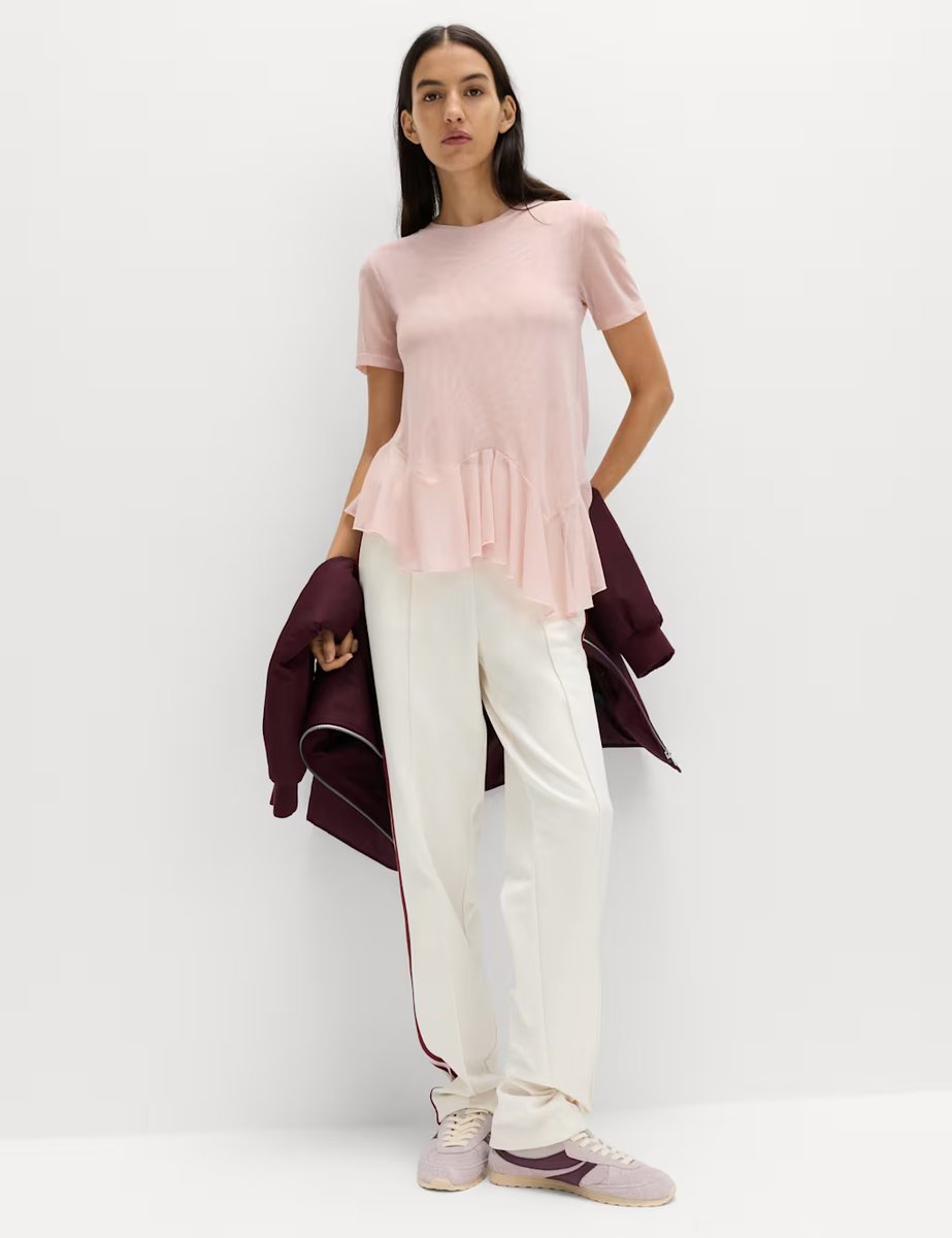 Marks & Spencer M&S Mesh Asymmetric Top Pink - 3