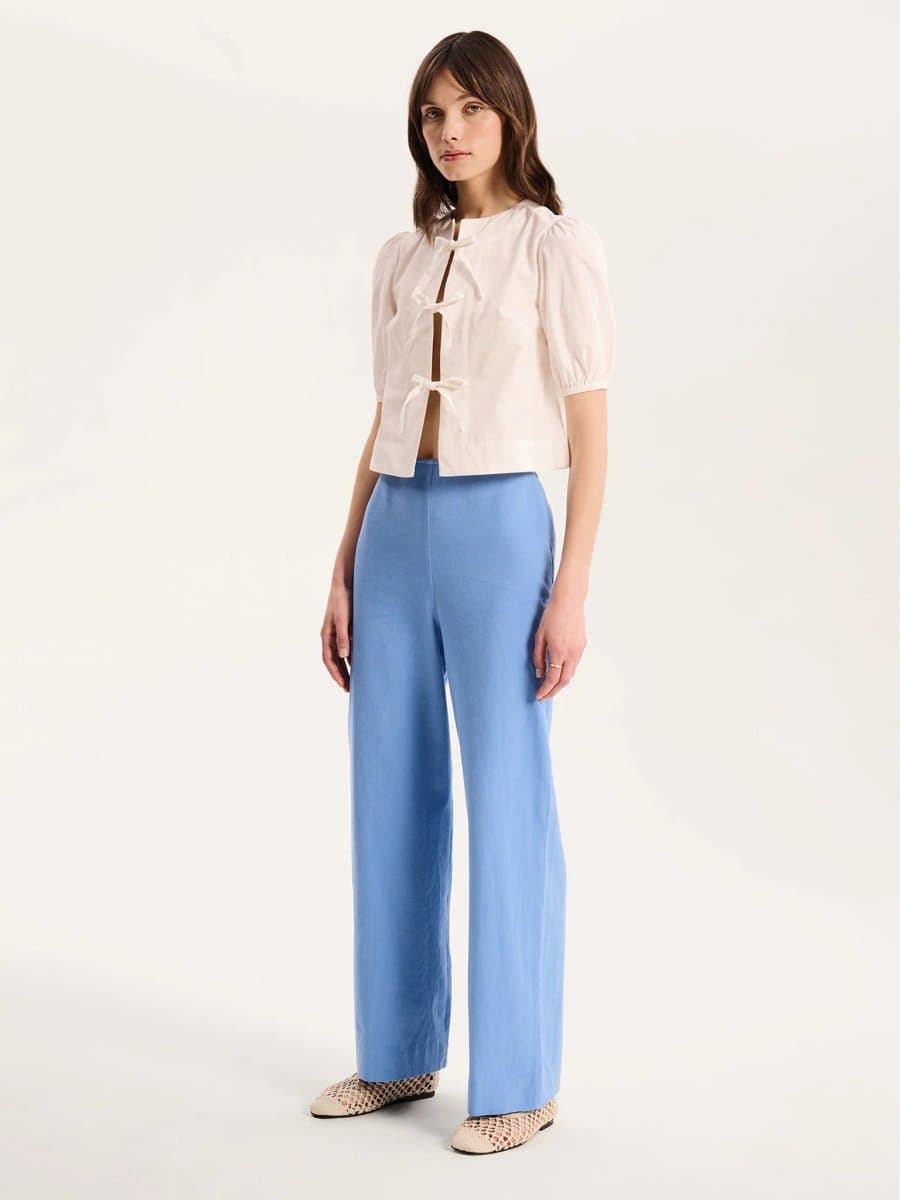 OMNES OMNES High Waisted Tommy Trouser in Blue