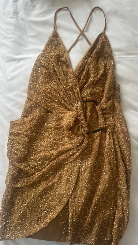 ASOS ASOS luxe petite golden sequin mini dress - 3