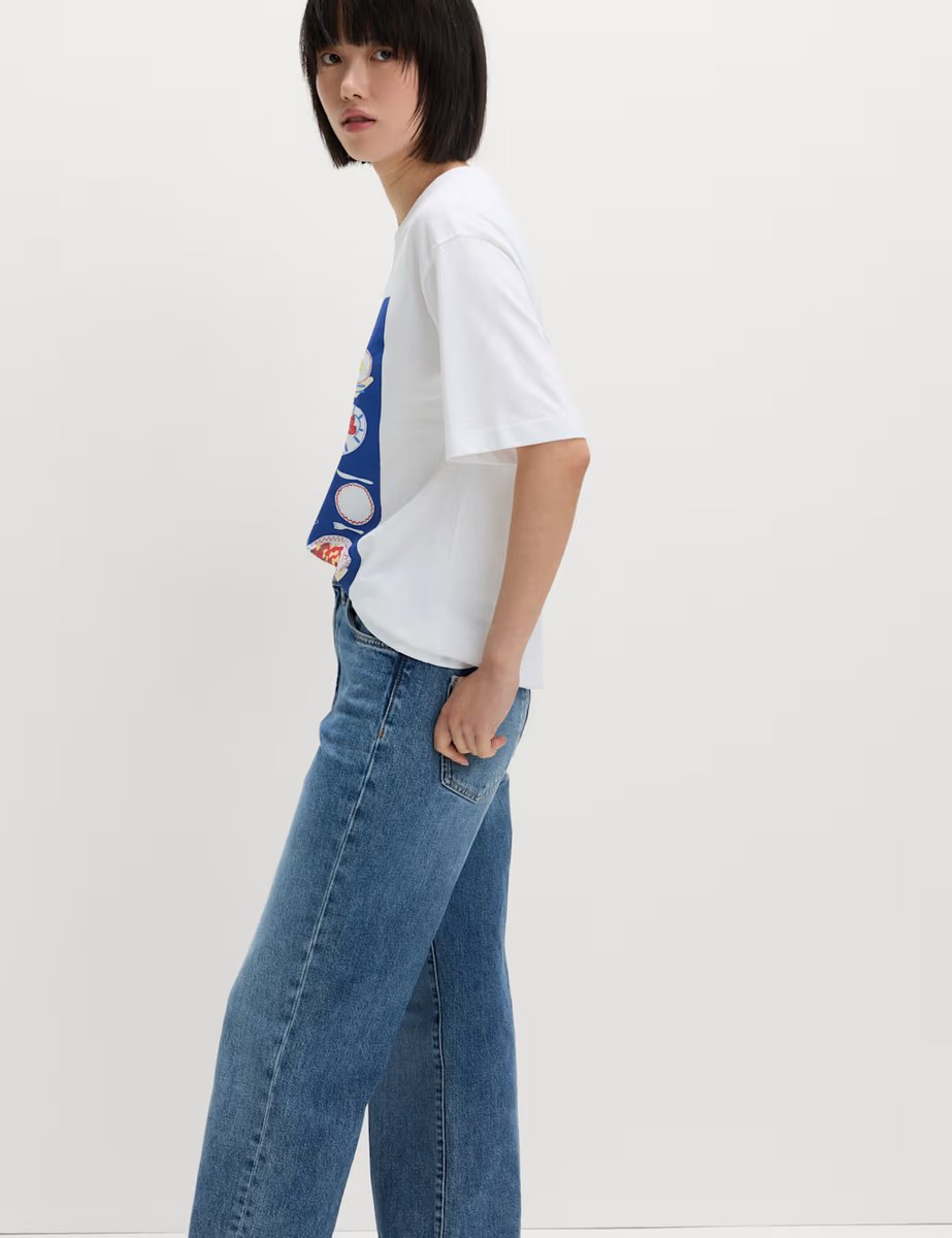 Marks & Spencer M&S Pure Cotton Slogan Oversized T-Shirt Multi - 4