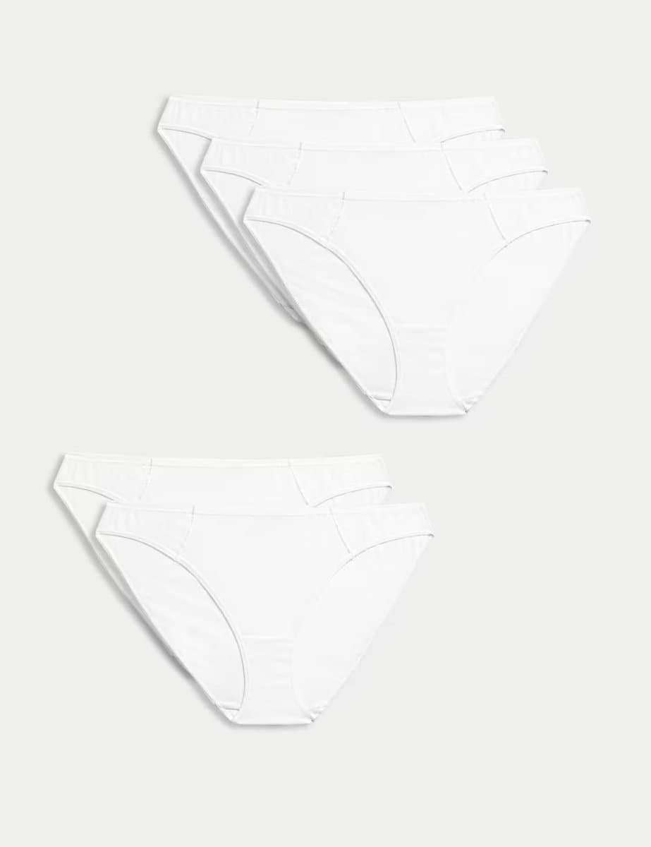 Marks & Spencer M&S 5pk Cotton Modal Bikini Knickers White