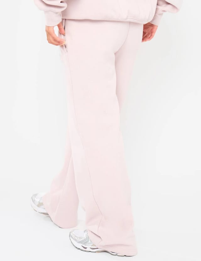 Kaiia Kaiia Embossed Logo Wide Leg Joggers Pale Dusty Lilac - 3