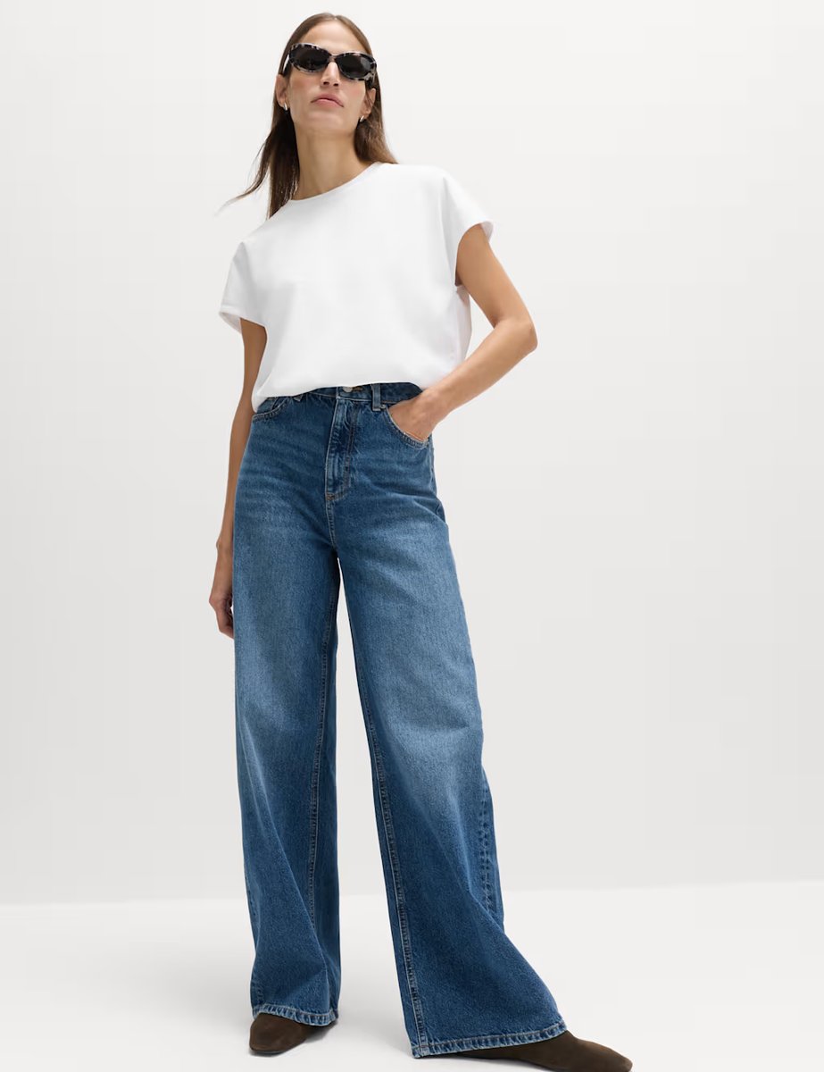 Marks & Spencer M&S Cotton Rich Bubble Hem T-Shirt Ivory - 4