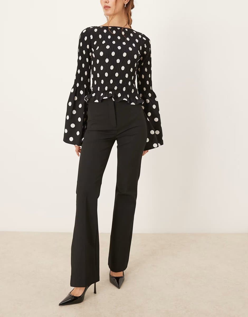 ASOS Abercrombie & Fitch flared tailored trousers in black