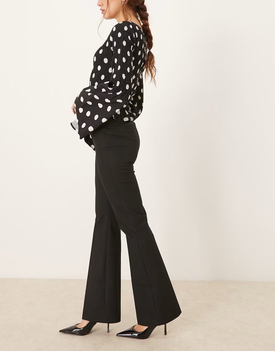 ASOS Abercrombie & Fitch flared tailored trousers in black - 3