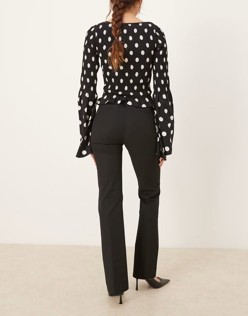 ASOS Abercrombie & Fitch flared tailored trousers in black - 4