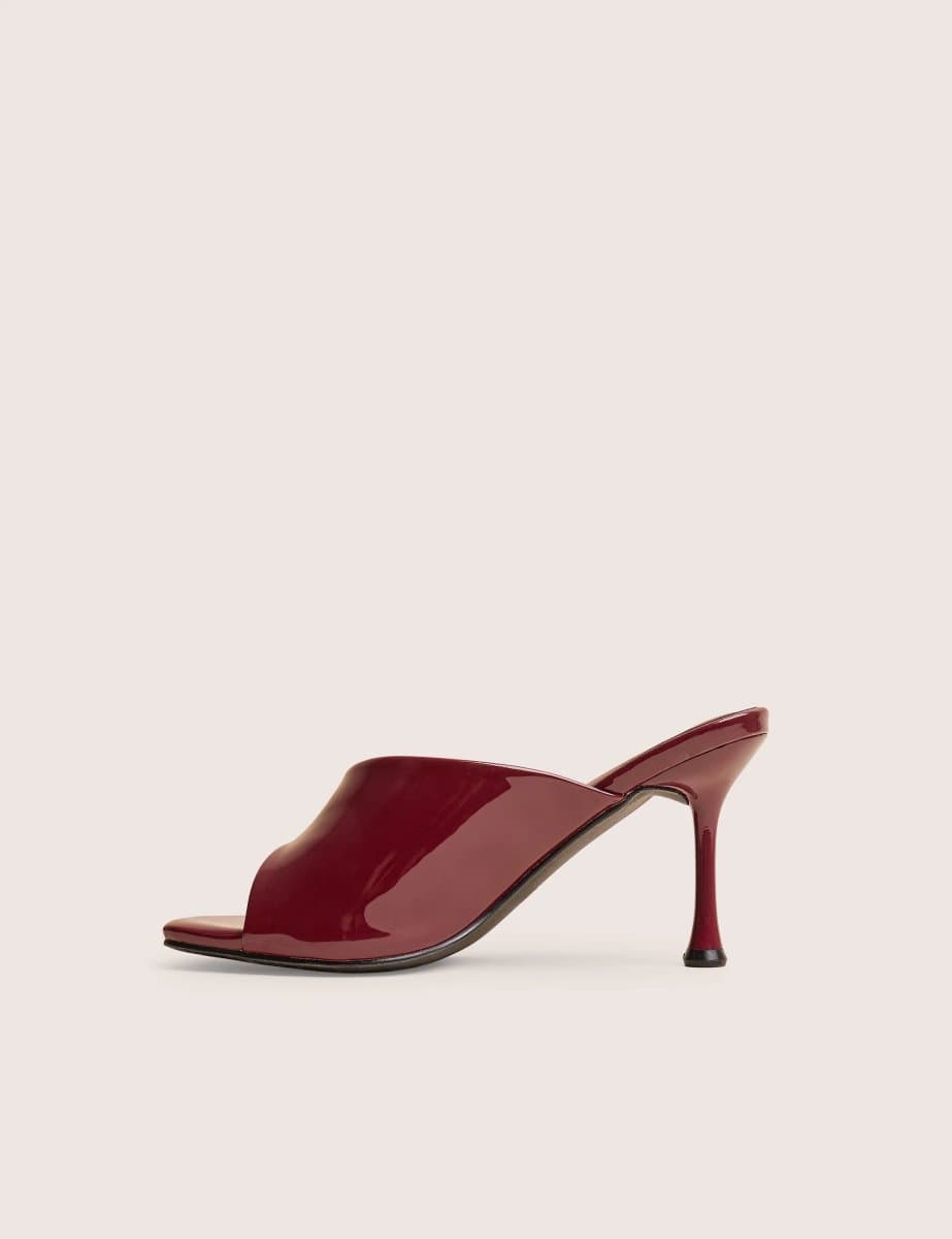 Public Desire Public Desire UK Burgundy Mule Heels in Burgundy