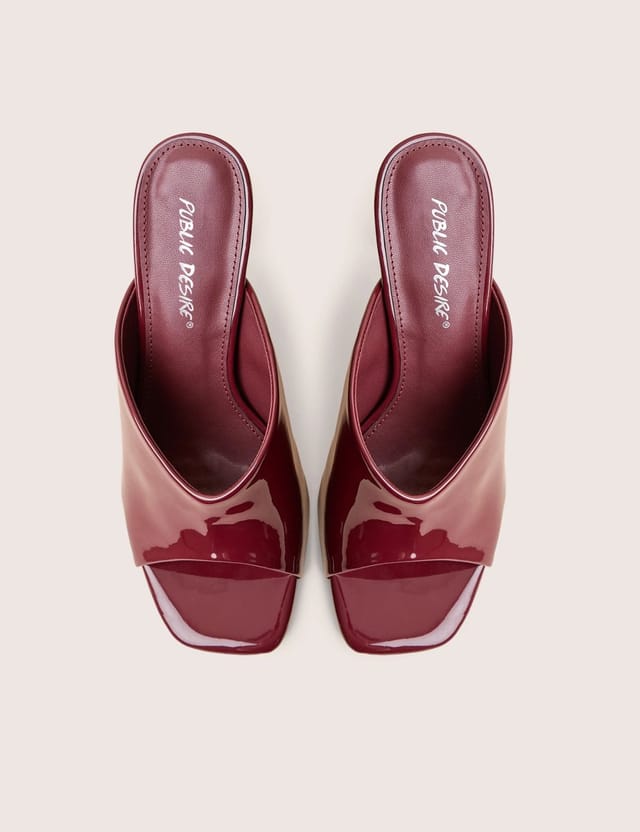 Public Desire J'adore Burgundy Mule Heels - 3