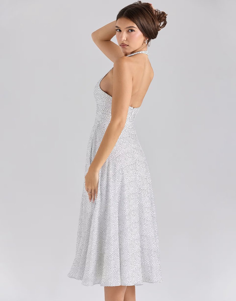 ASOS House of CB Solada print georgette halter sundress in polka dot - 4