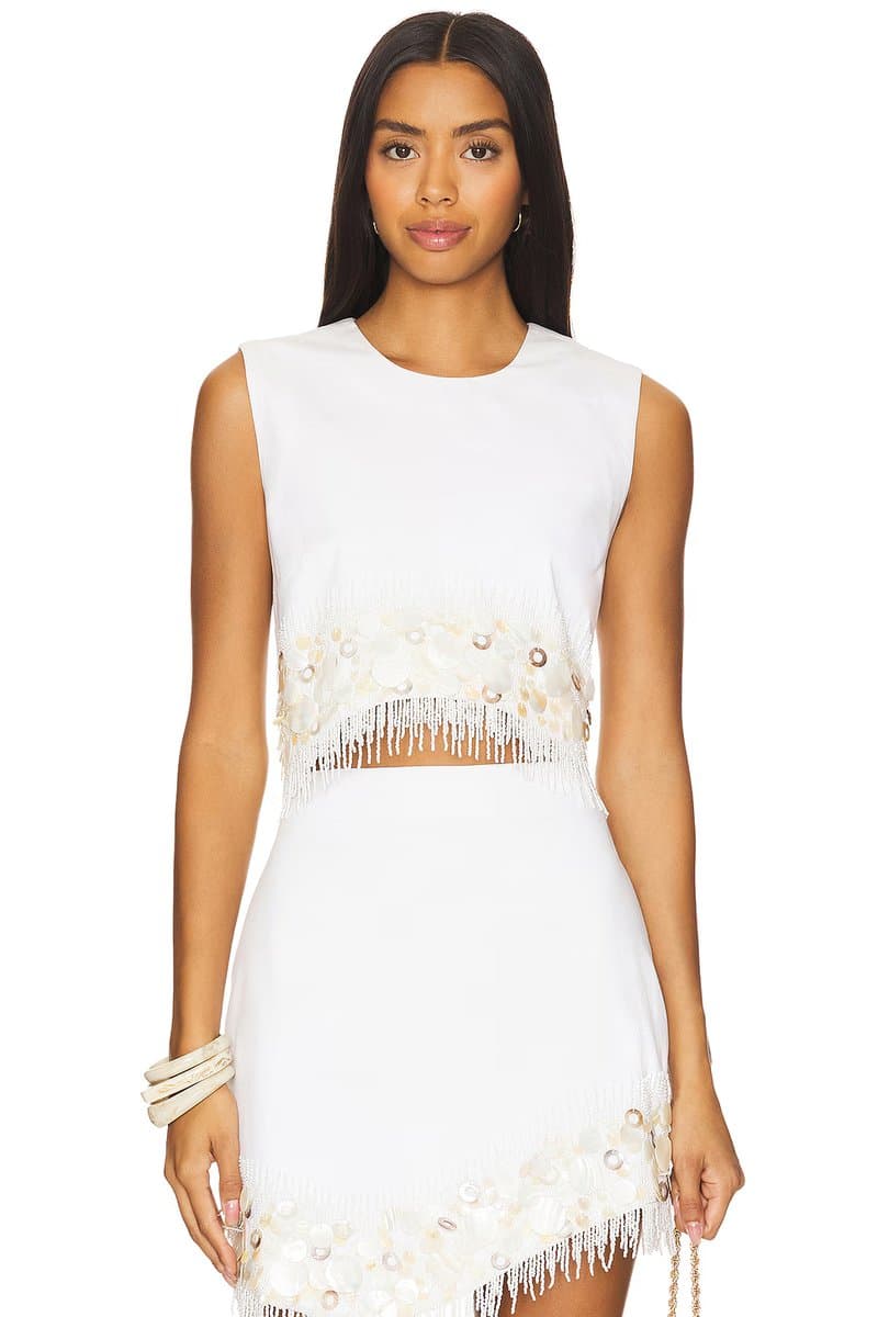 revolve Antonella Shell Beaded Top