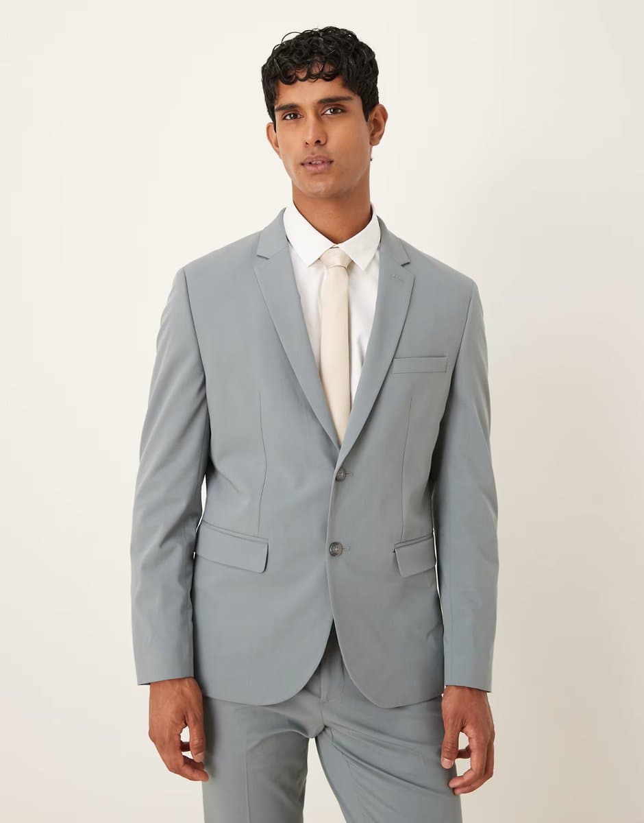 ASOS Mango slim fit blazer co-ord in grey