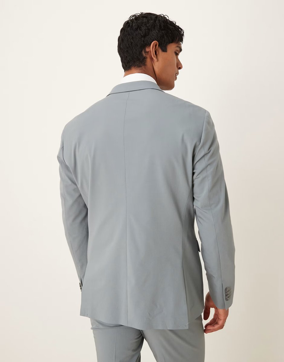 ASOS Mango slim fit blazer co-ord in grey - 3