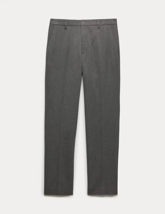 Marks & Spencer M&S 2 Pack Slim Fit Stretch Smart Trousers Charcoal - 2