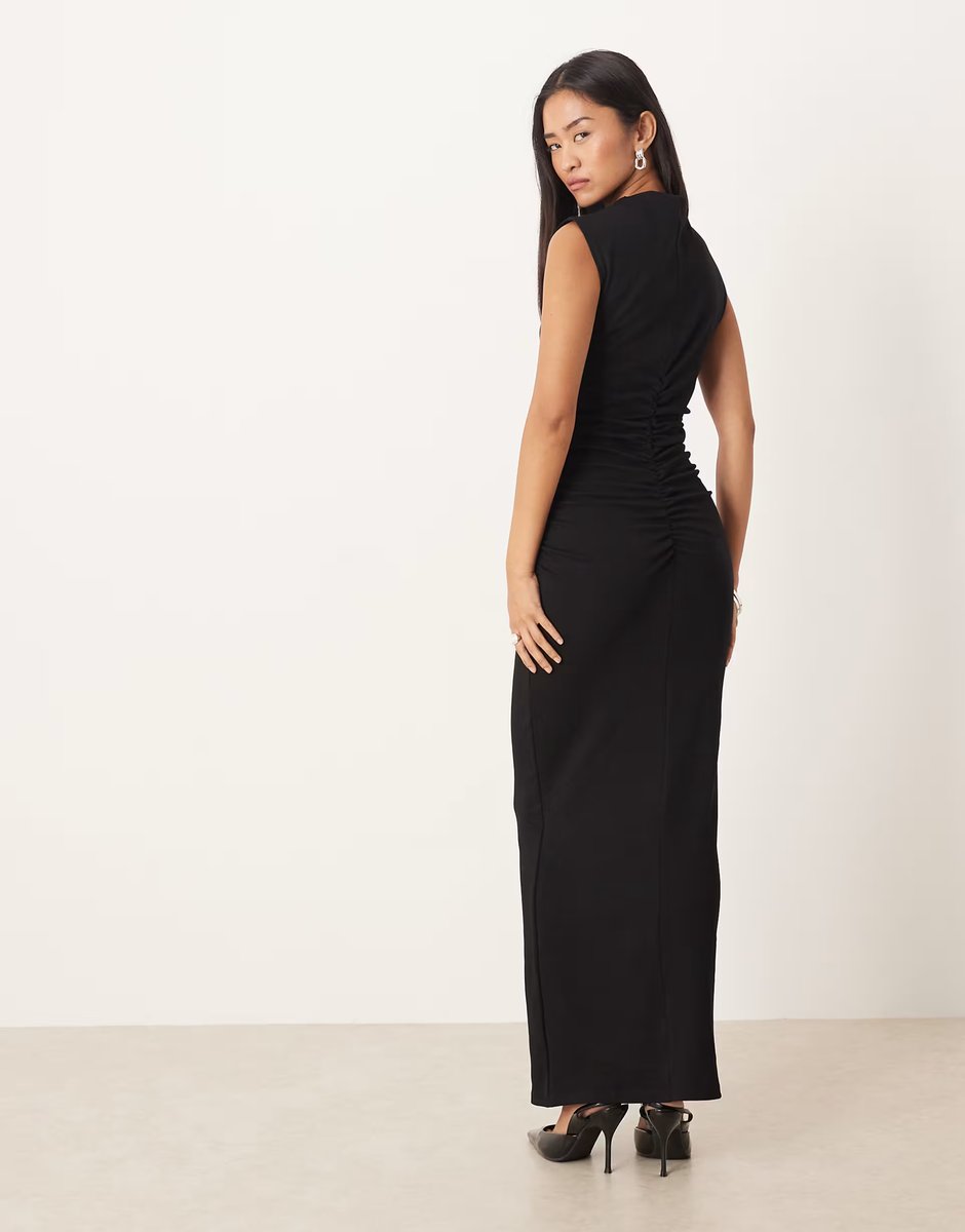 ASOS Narrated Sleeveless bodycon midi dress in black - 4