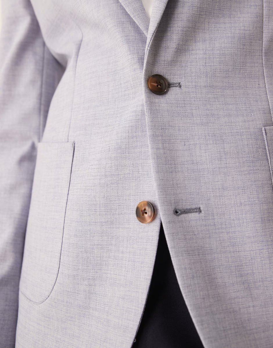 ASOS ASOS DESIGN skinny blazer in blue crosshatch - 2