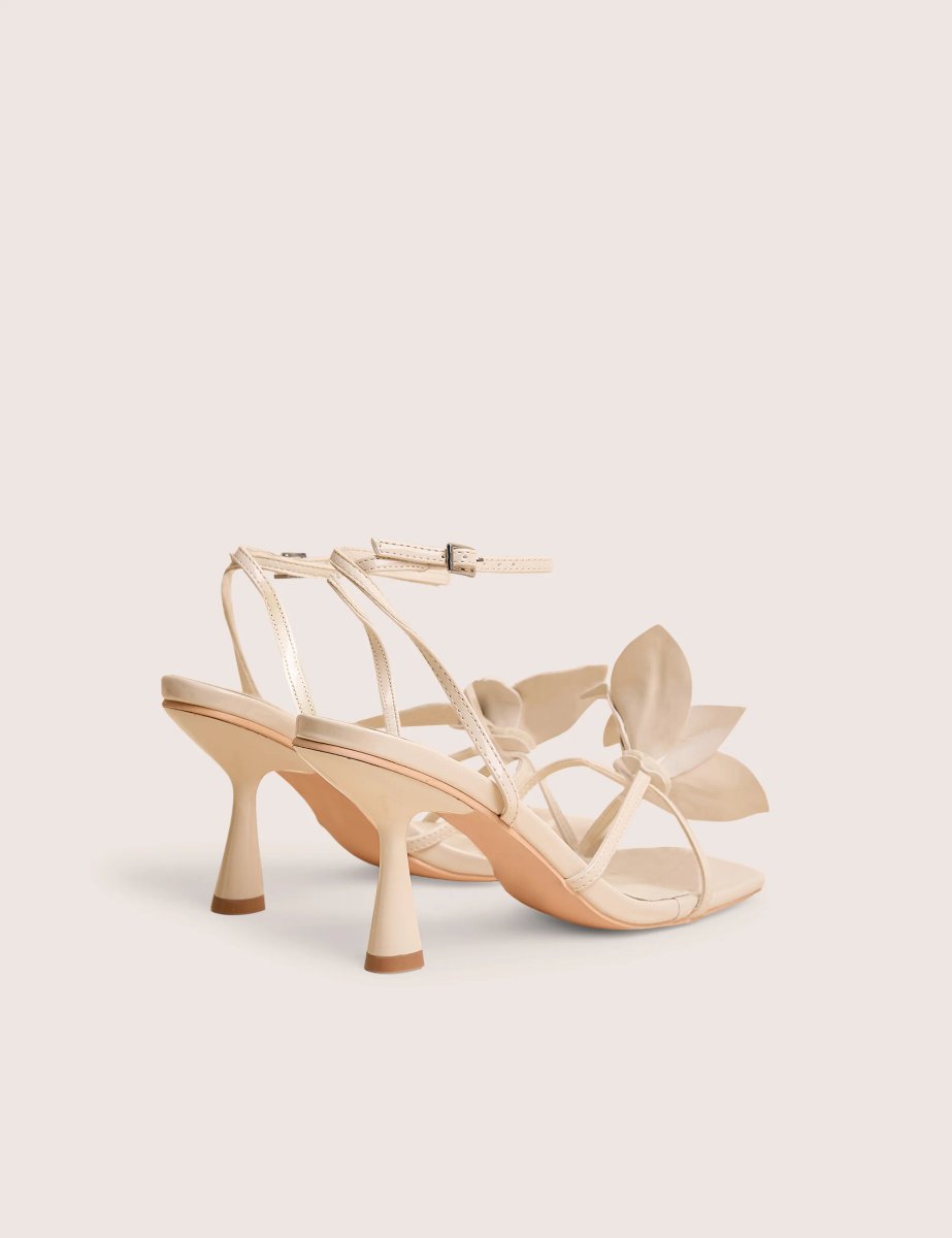 Public Desire Hydrangea Wide Fit Stone Patent Flower Barely There Square Toe Mid Heels - 3