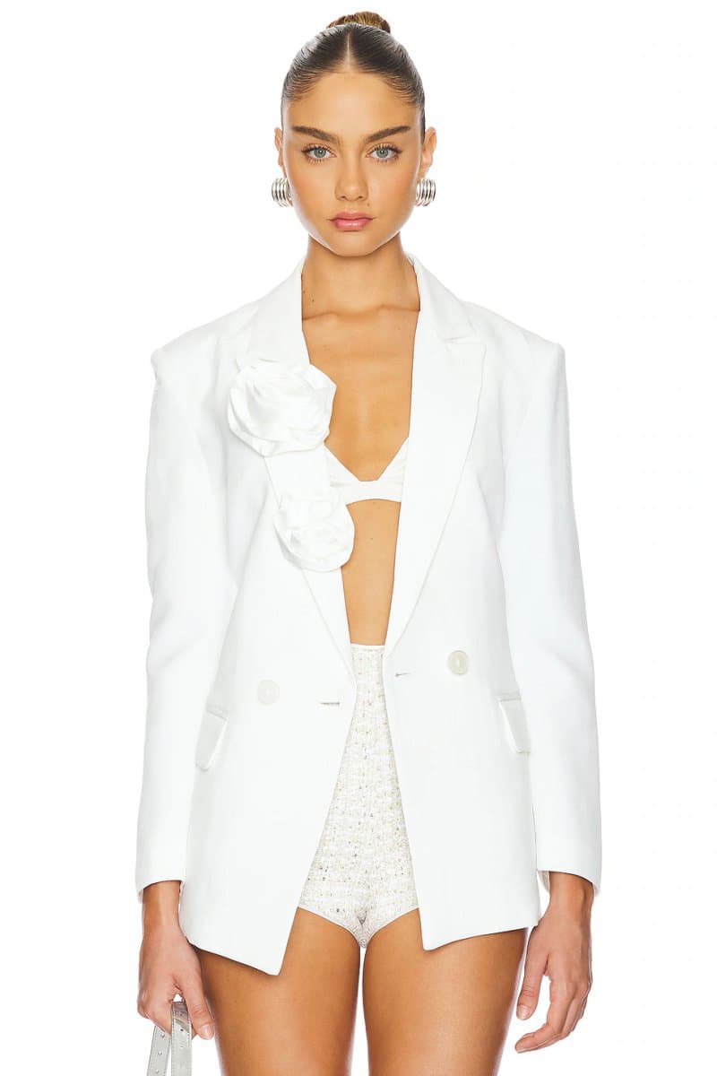 revolve Revolve Floral Detail Blazer in White