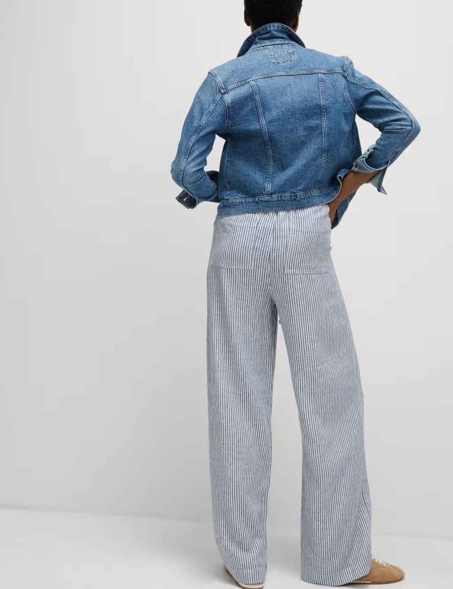 Marks & Spencer M&S Linen Blend Wide Leg Trousers Grey - 2