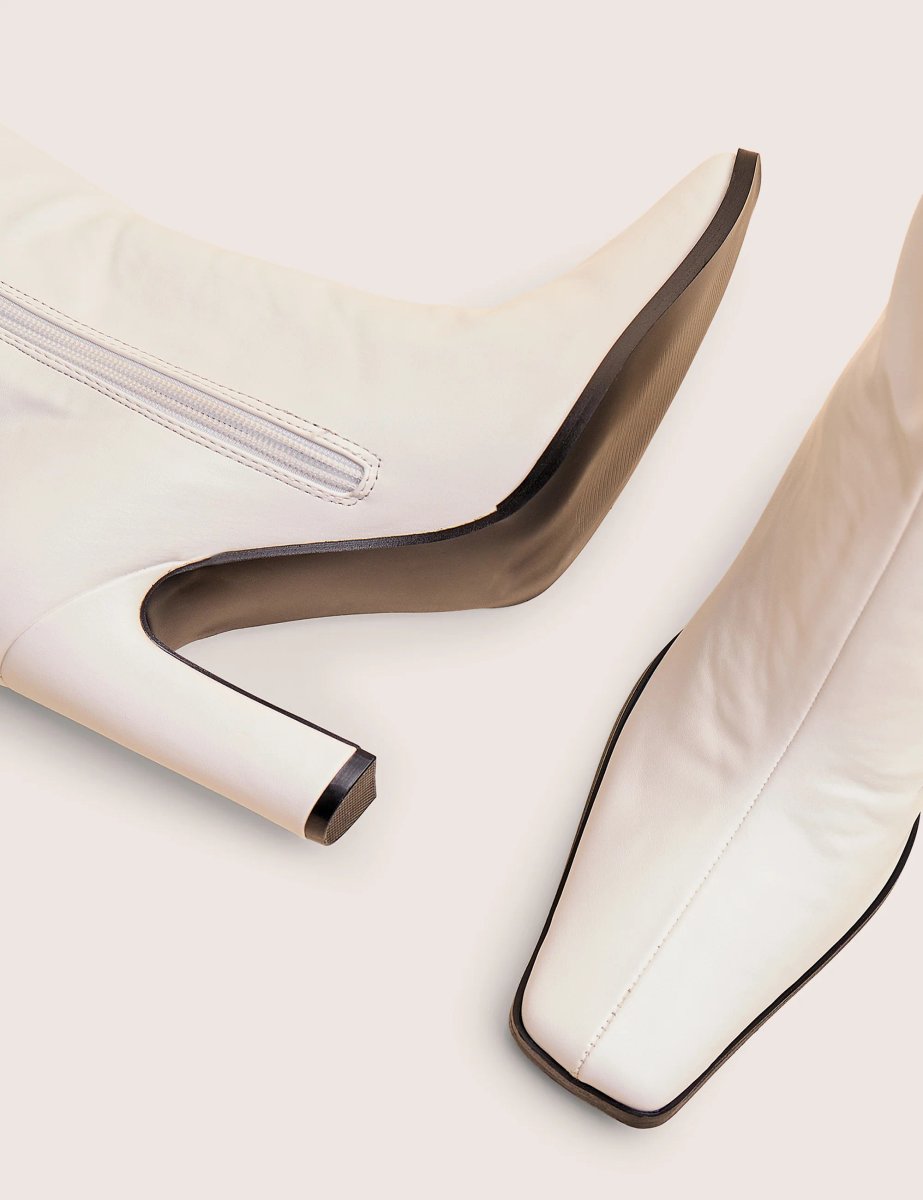 Public Desire Acquilla White Knee High Flared Boots - 4